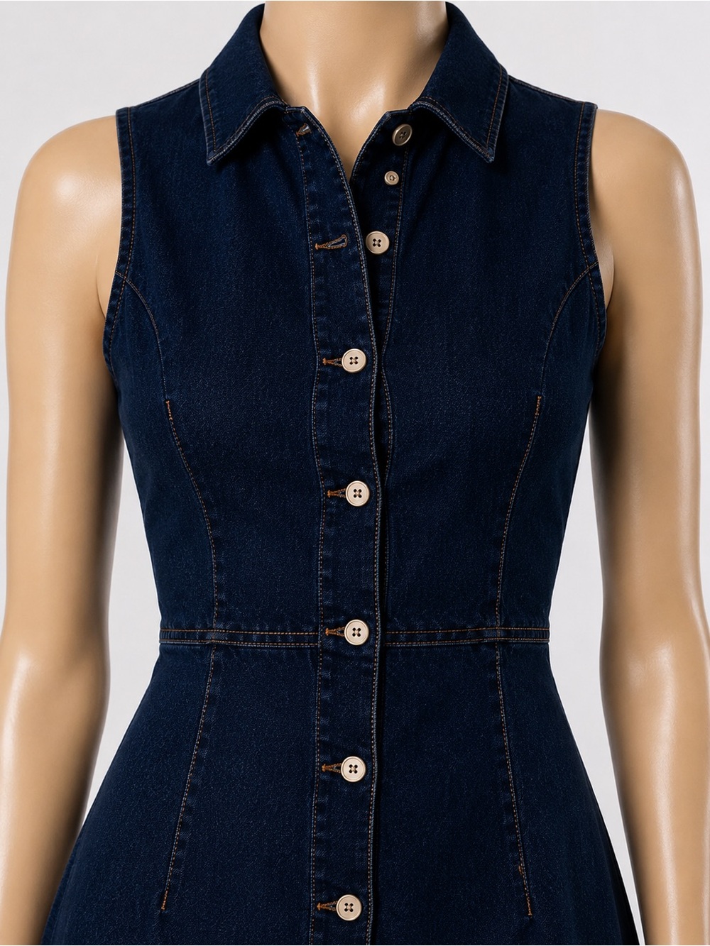 Mango Vicky Denim Button Front Dress - Picture 9 of 15